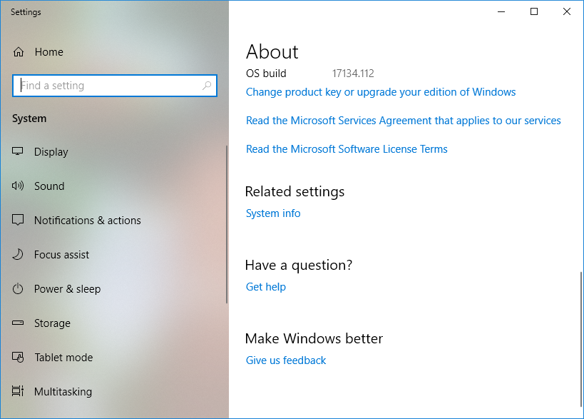 System Info, Windows 10